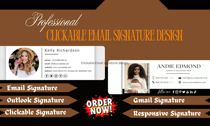 Gig Preview - Design email signature, outlook signature, clickable signature, gmail signature