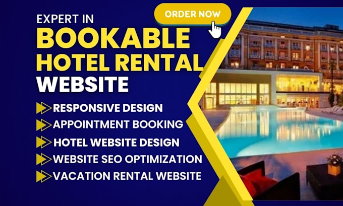 Gig Preview - Design hotel booking bookable vacation rental airbnb travel agency website crm