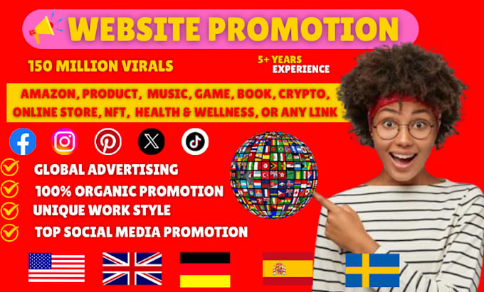 Gig Preview - Promote your website business, shopify online store, amazon product, or any link