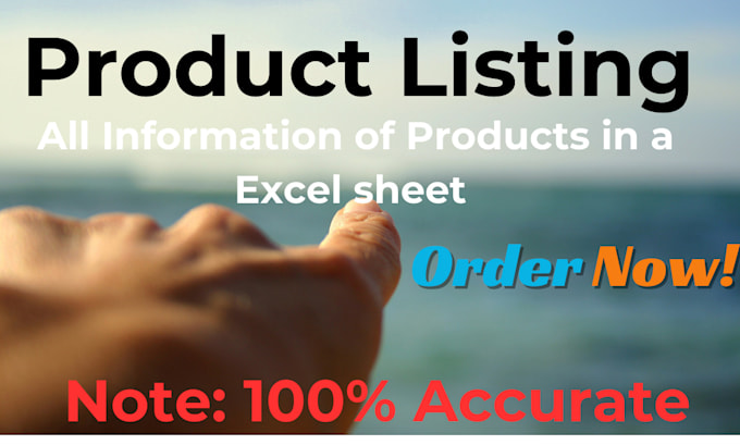 Gig Preview - Do product list and collect information about product