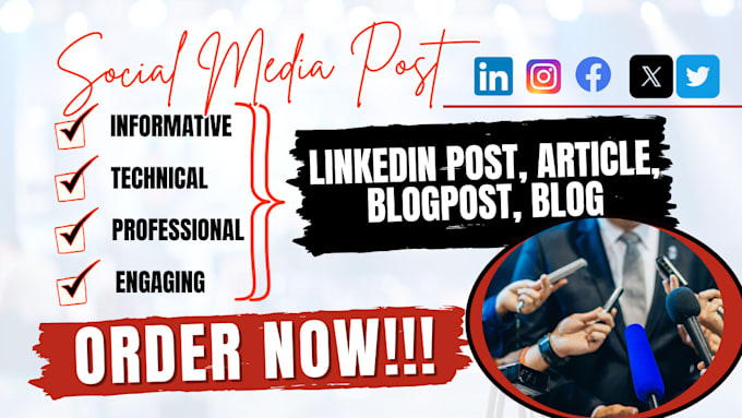 Gig Preview - Be your social media copywriter and ghostwriter for linkedin posts and articles