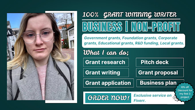 Gig Preview - Do grant proposal writing, apply for grants for small businesses and 501c3 grant