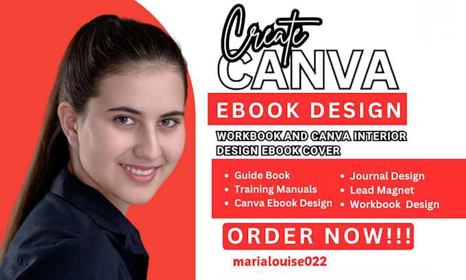 Gig Preview - Create canva ebook design, ebook, workbook and canva interior design ebook cover