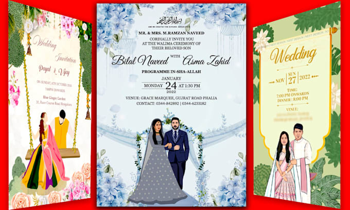 Gig Preview - Design wedding card invitation