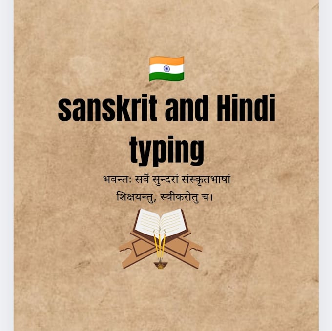 Gig Preview - Do sanskrit and hindi typing