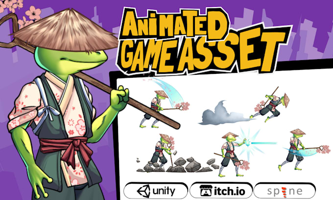 Gig Preview - Animate 2d game character asset isometric sprite sheet tileset