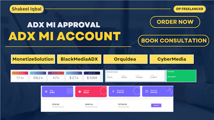 Gig Preview - Get adx mi account approval for your website