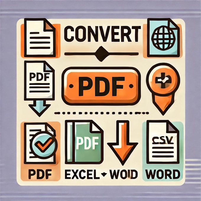 Gig Preview - Convert PDF to word, PDF to excel, docs, handwritten task