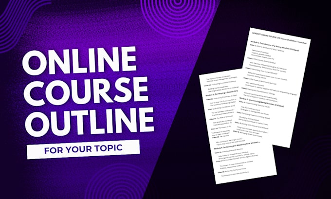 Gig Preview - Create a course structure for your online course