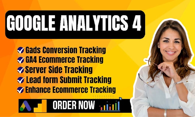 Gig Preview - Setup google analytic4, ga4 ecommerce tracking, ga4 server side tracking