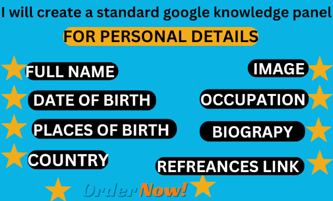 Gig Preview - Create a standard google knowledge panel for personal or company