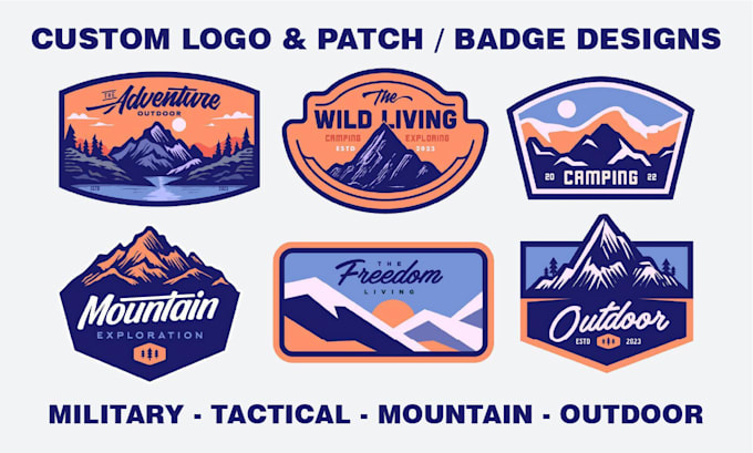 Gig Preview - Custom design military vintage retro badge hat patch sticker hipster logo