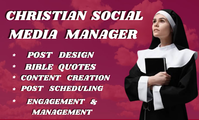 Gig Preview - Be your christian social media manager instagram facebook tiktok and youtube