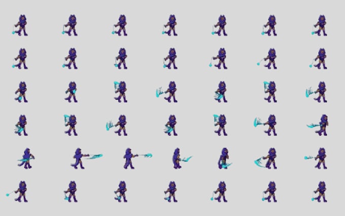 Gig Preview - Create pixel art sprites sheet, pixel art animation for game