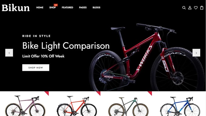 Gig Preview - Design profitable bicycle shopify bike store bike accessories website skate stor