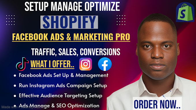 Gig Preview - Be your shopify facebook ads campaign, run instagram ads, shopify fb advertising