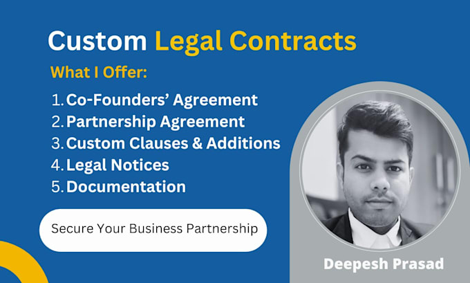 Gig Preview - Create a legally binding co founders agreement and partnership agreement