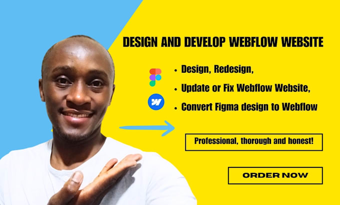 Gig Preview - Design, redesign, update or fix webflow website, convert your figma to webflow