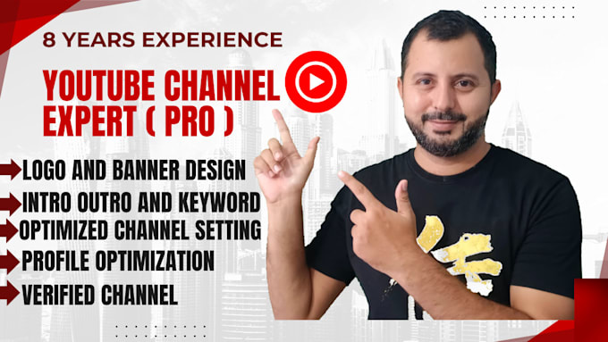 Bestseller - create and setup youtube channel with logo banner intro outro