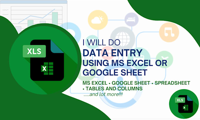 Gig Preview - Ms excel data entry data entry with ms excel or google sheet