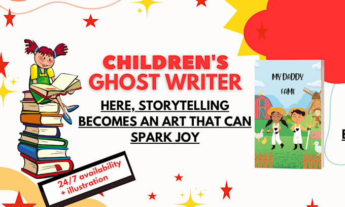 Gig Preview - Write children book ghost writer, kid story book writing and illustration