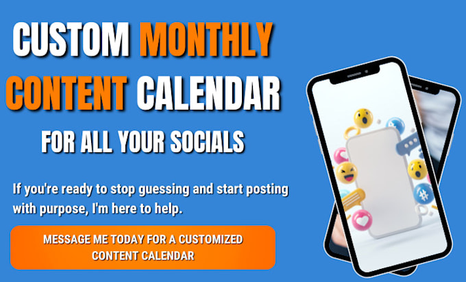 Gig Preview - Create custom monthly content calendar plan for your social media