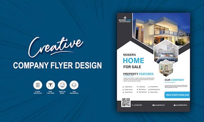 Gig Preview - Clean commercial,property,corporate,listing,real estate flyer design