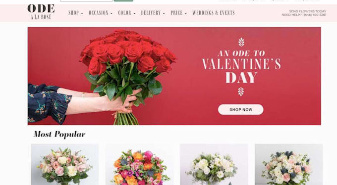 Gig Preview - Design selling flower shopify store, florist website floral and flower shop