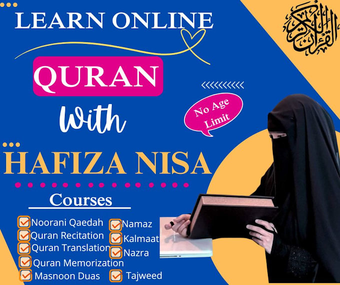 Gig Preview - Be your  top female quran teacher quran tutor, arabic teacher online lessons