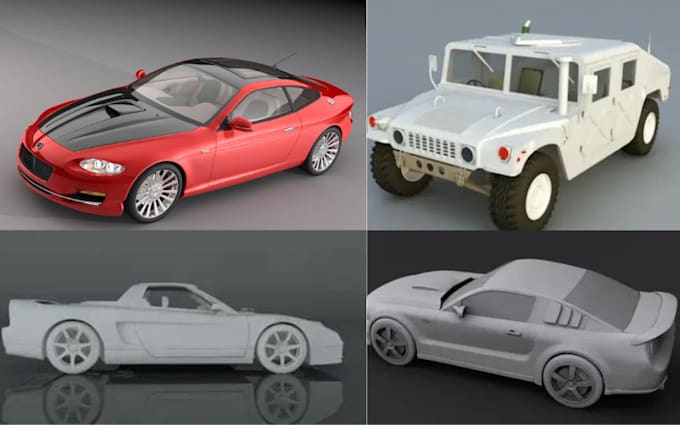 Gig Preview - 3d car model vehicle truck 3d rendering for 3d printing and game  development