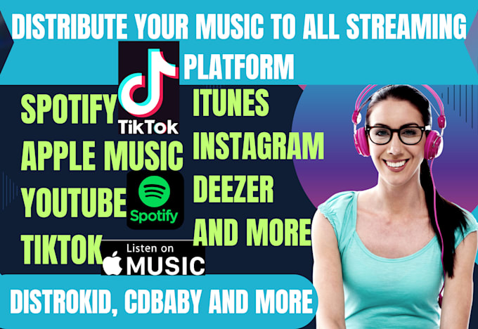 Gig Preview - Do music distribution to all streaming platforms tiktok using distrokid cdbaby