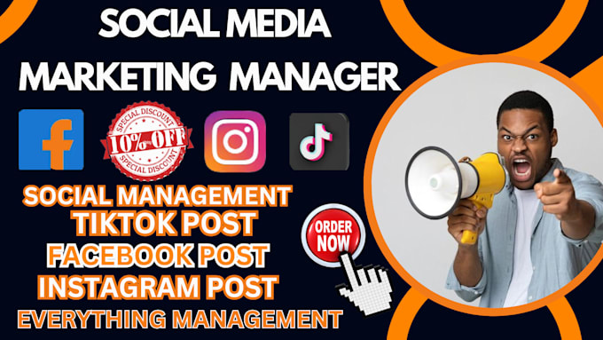 Gig Preview - Be your social media marketing manager and content creator