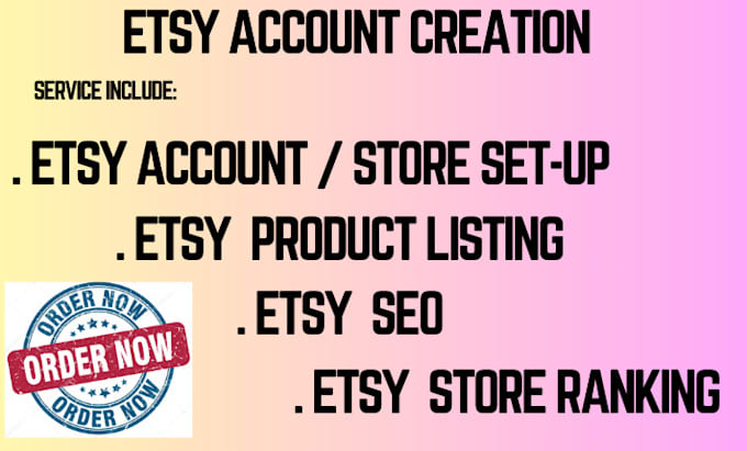 Gig Preview - Do verified etsy account creation etsy listing etsy SEO for all country