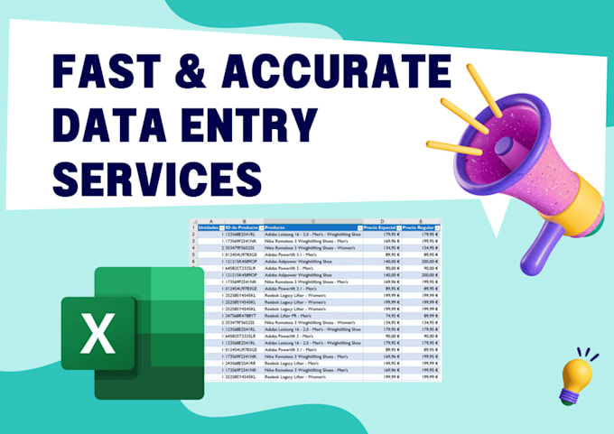 Gig Preview - Enter and organize data neatly in excel tables