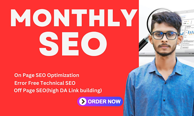 Gig Preview - Complete monthly SEO service with keyword research, onpage and off page