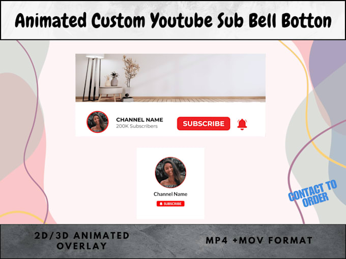 Gig Preview - Animate 2d, 3d youtube subscribe, like button overlay for video intro, outro