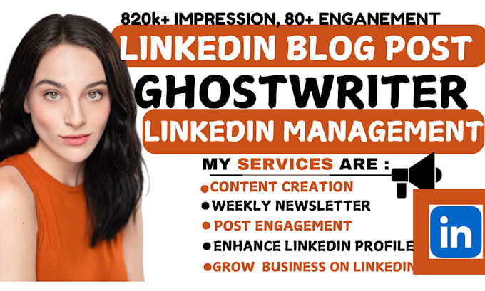 Gig Preview - Ghostwrite your linkedin article or post to attracts clients