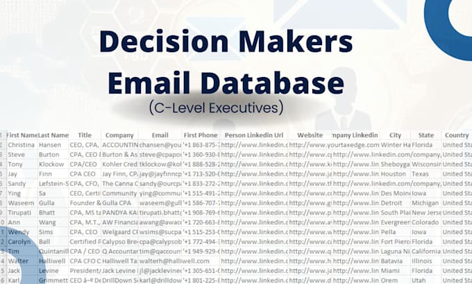 Gig Preview - Extract decision makers email database