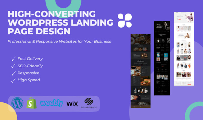 Gig Preview - Create a high converting wordpress landing page for business