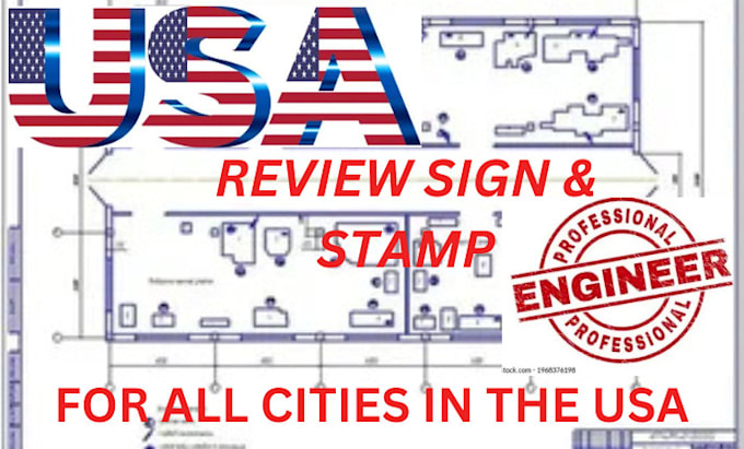 Gig Preview - Civil engineering architectural drawing site floor plan USA pe stamp