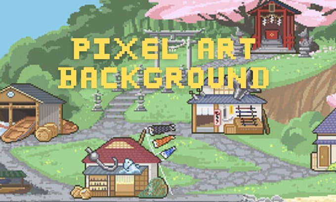 Gig Preview - Design 2d pixel game art background, environment, tileset, assets, pixel map