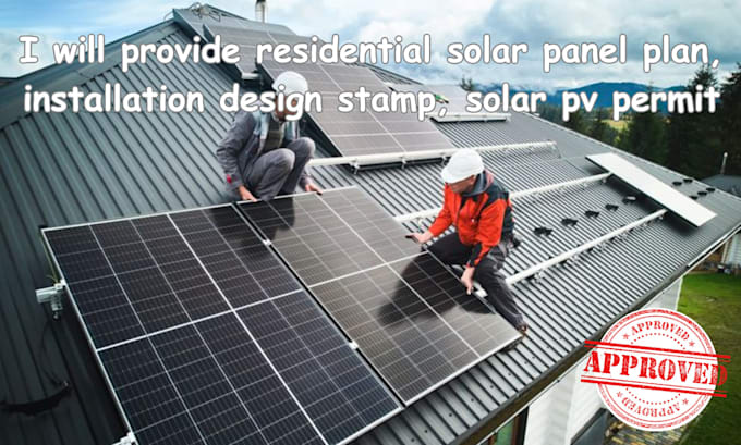 Gig Preview - Provide residential solar panel plan, installation design stamp, solar pv permit