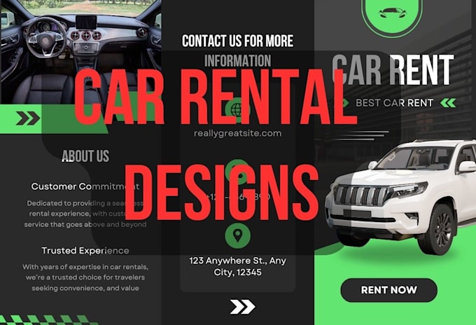 Gig Preview - Design car rental logo, booking brochure, banner, mockup, branding, flyer, post