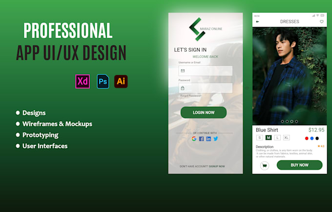 Gig Preview - Design professional mobile app UI UX designs