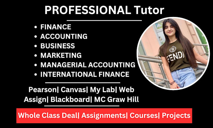 Gig Preview - Be your tutor for finance, marketing, business, and international finance class