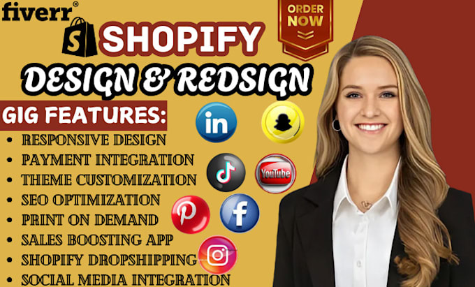 Gig Preview - Redesign shopify website design shopify website redesign shopify store design