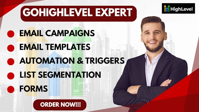 Gig Preview - Do gohighlevel email campaign, templates, triggers flow for email marketing