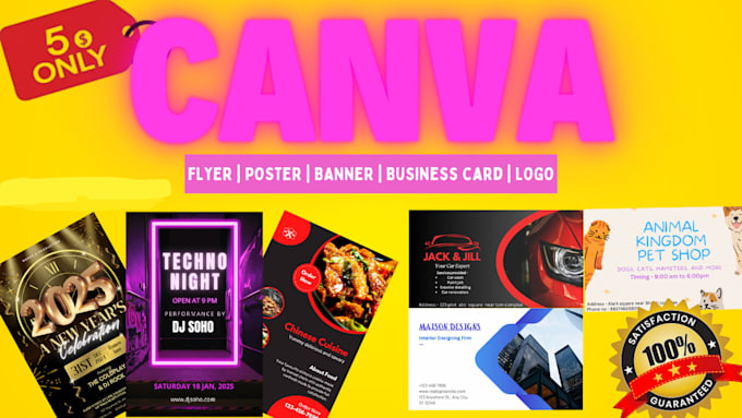 Gig Preview - Design professional flyer, poster, business card using canva