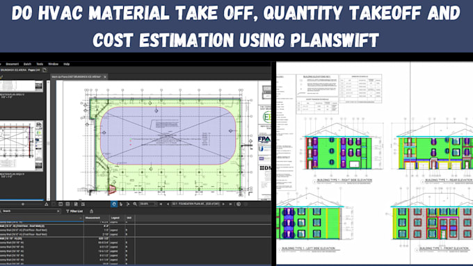 Gig Preview - Do hvac material take off, quantity takeoff and cost estimation using planswift