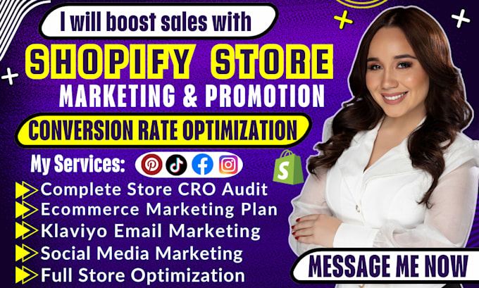 Gig Preview - Do ecommerce marketing shopify cro audit converion rate optimization boost sales